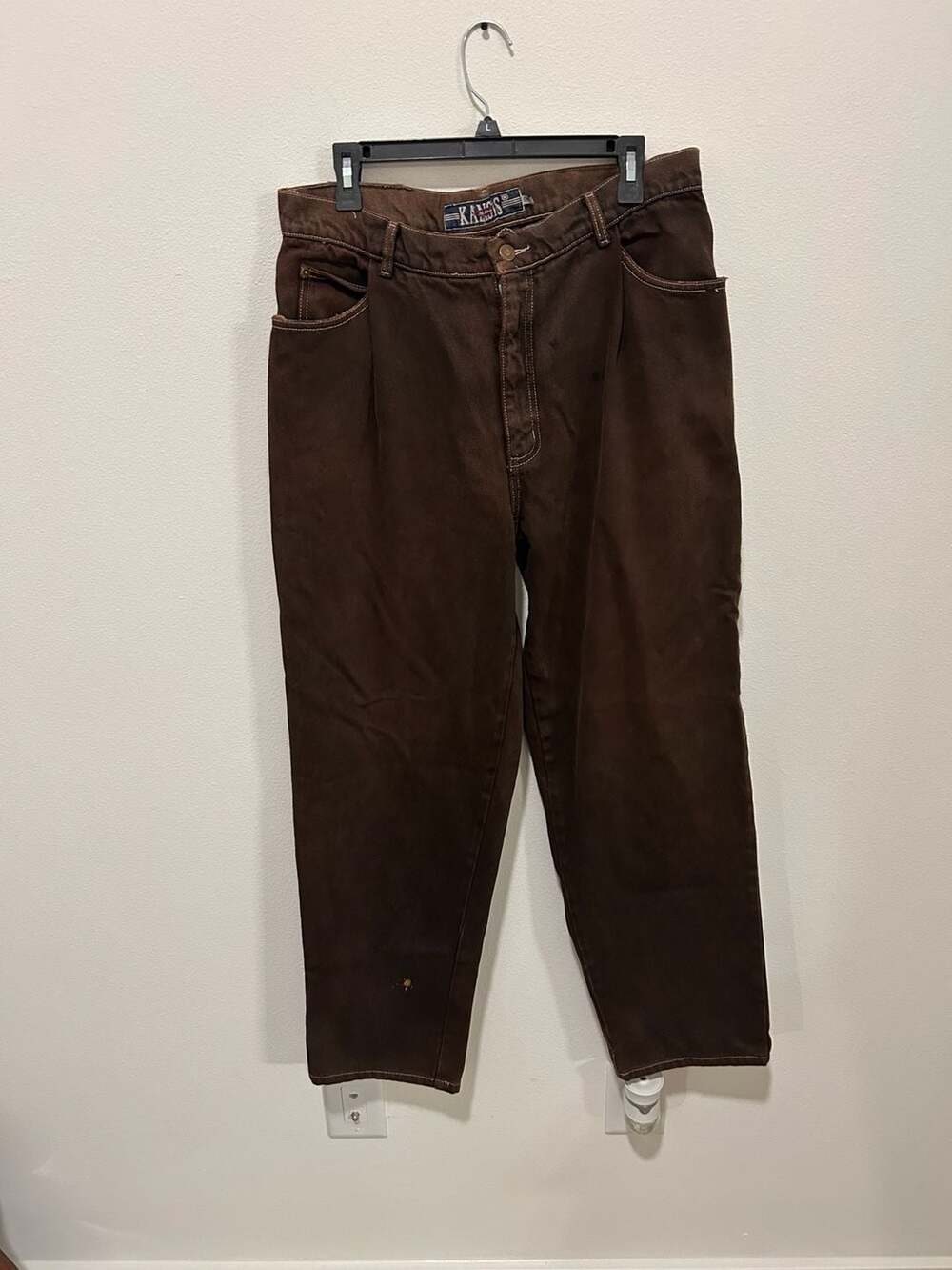 Kansas Jeans Size 36 Brown Pleated Pants